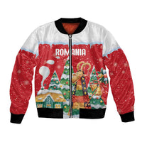 Romania Christmas Personalized Bomber Jacket Romanian Folklore Capra Goat - Wonder Print Shop