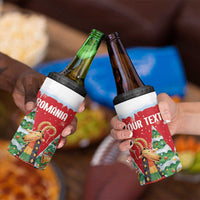 Romania Christmas Personalized 4 in 1 Can Cooler Tumbler Romanian Folklore Capra Goat - Wonder Print Shop