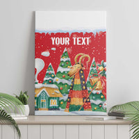 Romania Christmas Personalized Canvas Wall Art Romanian Folklore Capra Goat - Wonder Print Shop