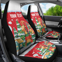 Romania Christmas Personalized Car Seat Cover Romanian Folklore Capra Goat - Wonder Print Shop