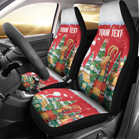 Romania Christmas Personalized Car Seat Cover Romanian Folklore Capra Goat - Wonder Print Shop