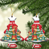 Romania Christmas Personalized Ceramic Ornament Romanian Folklore Capra Goat - Wonder Print Shop