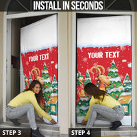 Romania Christmas Personalized Door Cover Romanian Folklore Capra Goat - Wonder Print Shop