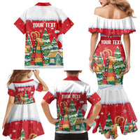 Romania Christmas Personalized Family Matching Mermaid Dress and Hawaiian Shirt Romanian Folklore Capra Goat - Wonder Print Shop