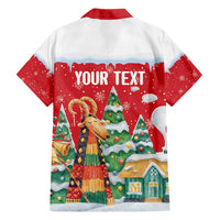 Romania Christmas Personalized Family Matching Off Shoulder Short Dress and Hawaiian Shirt Romanian Folklore Capra Goat - Wonder Print Shop