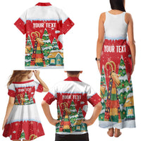 Romania Christmas Personalized Family Matching Tank Maxi Dress and Hawaiian Shirt Romanian Folklore Capra Goat - Wonder Print Shop