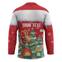 Romania Christmas Personalized Hockey Jersey Romanian Folklore Capra Goat - Wonder Print Shop