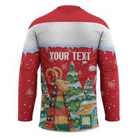 Romania Christmas Personalized Hockey Jersey Romanian Folklore Capra Goat - Wonder Print Shop