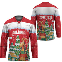 Romania Christmas Personalized Hockey Jersey Romanian Folklore Capra Goat - Wonder Print Shop