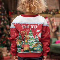 Romania Christmas Personalized Kid Ugly Christmas Sweater Romanian Folklore Capra Goat - Wonder Print Shop