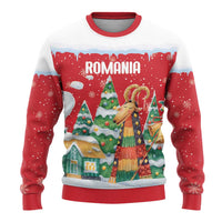 Romania Christmas Personalized Ugly Christmas Sweater Romanian Folklore Capra Goat - Wonder Print Shop