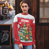 Romania Christmas Personalized Ugly Christmas Sweater Romanian Folklore Capra Goat - Wonder Print Shop