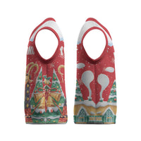 Romania Christmas Personalized Christmas Knitted V-Neck Vest Romanian Folklore Capra Goat - Wonder Print Shop