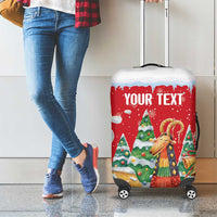 Romania Christmas Personalized Luggage Cover Romanian Folklore Capra Goat - Wonder Print Shop
