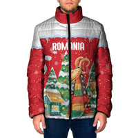 Romania Christmas Personalized Padded Jacket Romanian Folklore Capra Goat - Wonder Print Shop