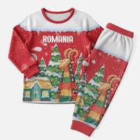 Romania Christmas Personalized Christmas Pajama Set Romanian Folklore Capra Goat - Wonder Print Shop