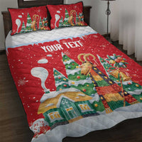 Romania Christmas Personalized Quilt Bed Set Romanian Folklore Capra Goat - Wonder Print Shop