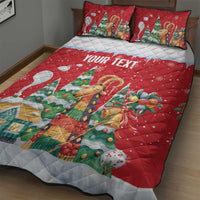 Romania Christmas Personalized Quilt Bed Set Romanian Folklore Capra Goat - Wonder Print Shop