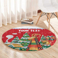 Romania Christmas Personalized Round Carpet Romanian Folklore Capra Goat - Wonder Print Shop