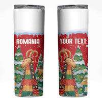 Romania Christmas Personalized Skinny Tumbler Romanian Folklore Capra Goat - Wonder Print Shop
