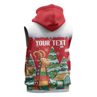 Romania Christmas Personalized Sleeveless Hoodie Romanian Folklore Capra Goat - Wonder Print Shop