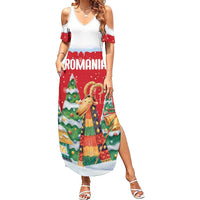 Romania Christmas Personalized Summer Maxi Dress Romanian Folklore Capra Goat - Wonder Print Shop