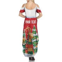 Romania Christmas Personalized Summer Maxi Dress Romanian Folklore Capra Goat - Wonder Print Shop