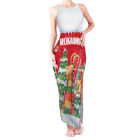 Romania Christmas Personalized Tank Maxi Dress Romanian Folklore Capra Goat - Wonder Print Shop