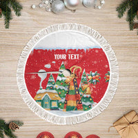 Romania Christmas Personalized Tree Skirt Romanian Folklore Capra Goat - Wonder Print Shop