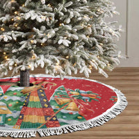 Romania Christmas Personalized Tree Skirt Romanian Folklore Capra Goat - Wonder Print Shop