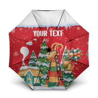 Romania Christmas Personalized Umbrella Romanian Folklore Capra Goat - Wonder Print Shop