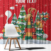 Romania Christmas Personalized Window Curtain Romanian Folklore Capra Goat - Wonder Print Shop