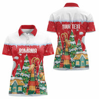 Romania Christmas Personalized Women Polo Shirt Romanian Folklore Capra Goat - Wonder Print Shop