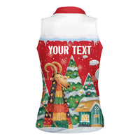 Romania Christmas Personalized Women Sleeveless Polo Shirt Romanian Folklore Capra Goat - Wonder Print Shop