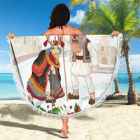 Romania Christmas Beach Blanket Romanian Folklore Traditional Christmas Mask - Wonder Print Shop