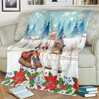 Romania Christmas Blanket Romanian Folklore Traditional Christmas Mask - Wonder Print Shop