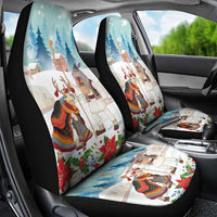 Romania Christmas Car Seat Cover Romanian Folklore Traditional Christmas Mask - Wonder Print Shop