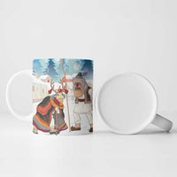 Romania Christmas Ceramic Mug Romanian Folklore Traditional Christmas Mask - Wonder Print Shop