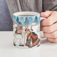 Romania Christmas Ceramic Mug Romanian Folklore Traditional Christmas Mask - Wonder Print Shop