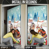 Romania Christmas Door Cover Romanian Folklore Traditional Christmas Mask - Wonder Print Shop