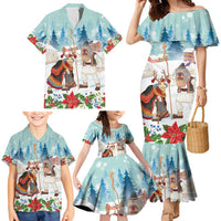 Romania Christmas Family Matching Mermaid Dress and Hawaiian Shirt Romanian Folklore Traditional Christmas Mask - Wonder Print Shop