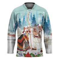 Romania Christmas Hockey Jersey Romanian Folklore Traditional Christmas Mask - Wonder Print Shop