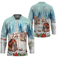 Romania Christmas Hockey Jersey Romanian Folklore Traditional Christmas Mask - Wonder Print Shop