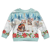 Romania Christmas Kid Ugly Christmas Sweater Romanian Folklore Traditional Christmas Mask - Wonder Print Shop