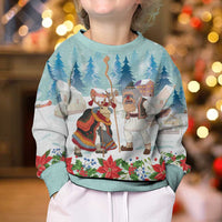 Romania Christmas Kid Ugly Christmas Sweater Romanian Folklore Traditional Christmas Mask - Wonder Print Shop