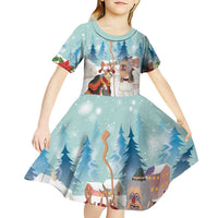 Romania Christmas Kid Short Sleeve Dress Romanian Folklore Traditional Christmas Mask - Wonder Print Shop