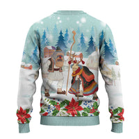 Romania Christmas Ugly Christmas Sweater Romanian Folklore  Traditional Christmas Mask - Wonder Print Shop