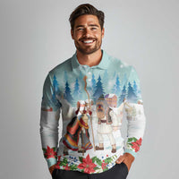 Romania Christmas Long Sleeve Polo Shirt Romanian Folklore Traditional Christmas Mask - Wonder Print Shop