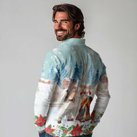 Romania Christmas Long Sleeve Polo Shirt Romanian Folklore Traditional Christmas Mask - Wonder Print Shop