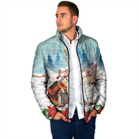 Romania Christmas Padded Jacket Romanian Folklore Traditional Christmas Mask - Wonder Print Shop